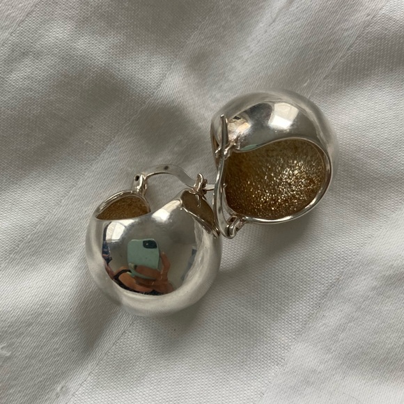 Sterling silver drop ball earring - Picture 3 of 5
